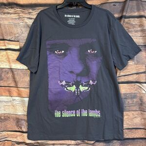 Silence of the Lambs T-Shirt Mens XL Purple Moth Horror Movie Hannibal Lecter